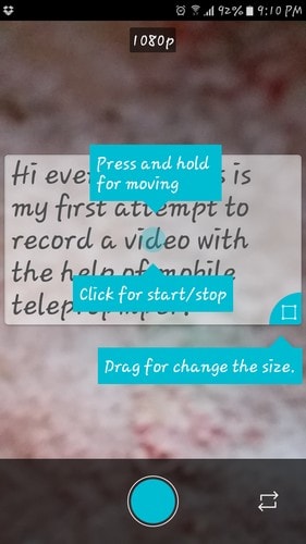 Comment ajouter un téléprompteur à une caméra Android