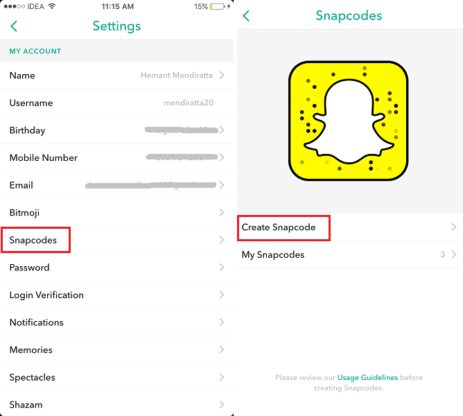 Come creare Snapcode per il sito Web su Snapchat