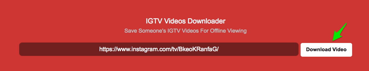 Aplikacja internetowa IGTV Downloader