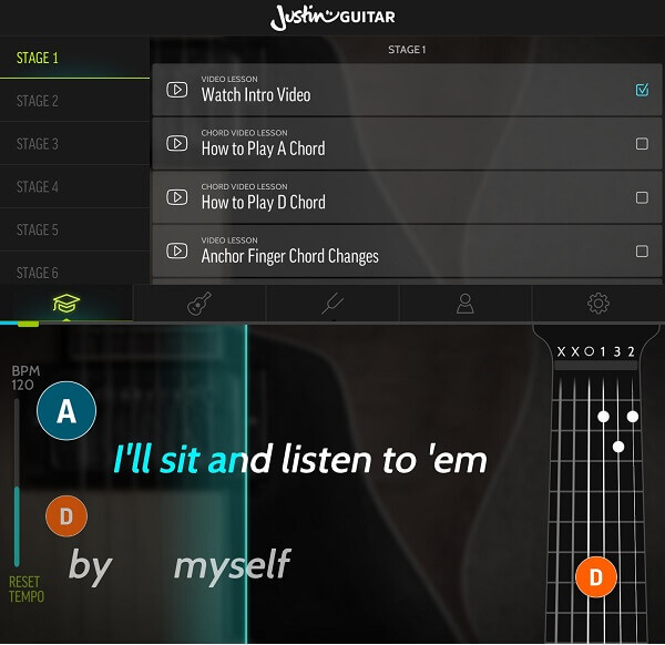 Justin guitarra aplicación de Android