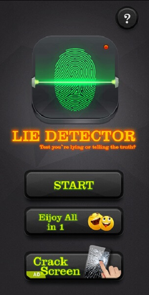 Aplicación de broma de prueba de detector de mentiras