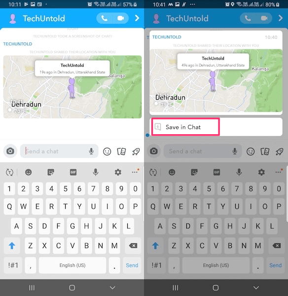 Το αίτημα τοποθεσίας έγινε δεκτό Στο Snapchat