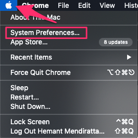 تفضيلات نظام Mac