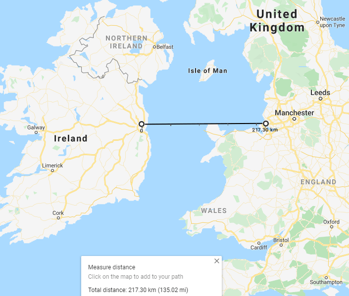 在谷歌地圖上測量距離