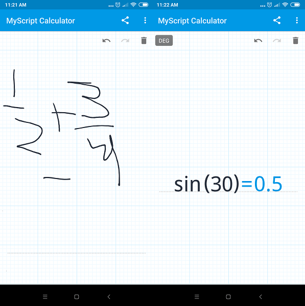 Beste wetenschappelijke rekenmachine-apps - MyScript Calculator