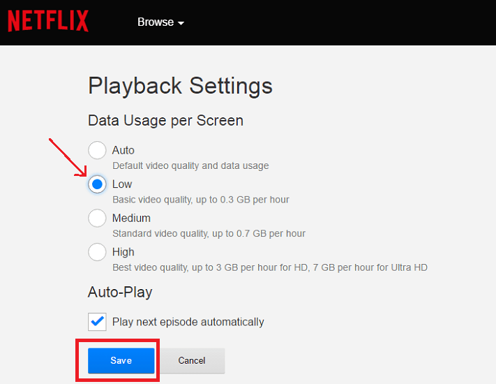 Videokwaliteit Netflix wijzigen