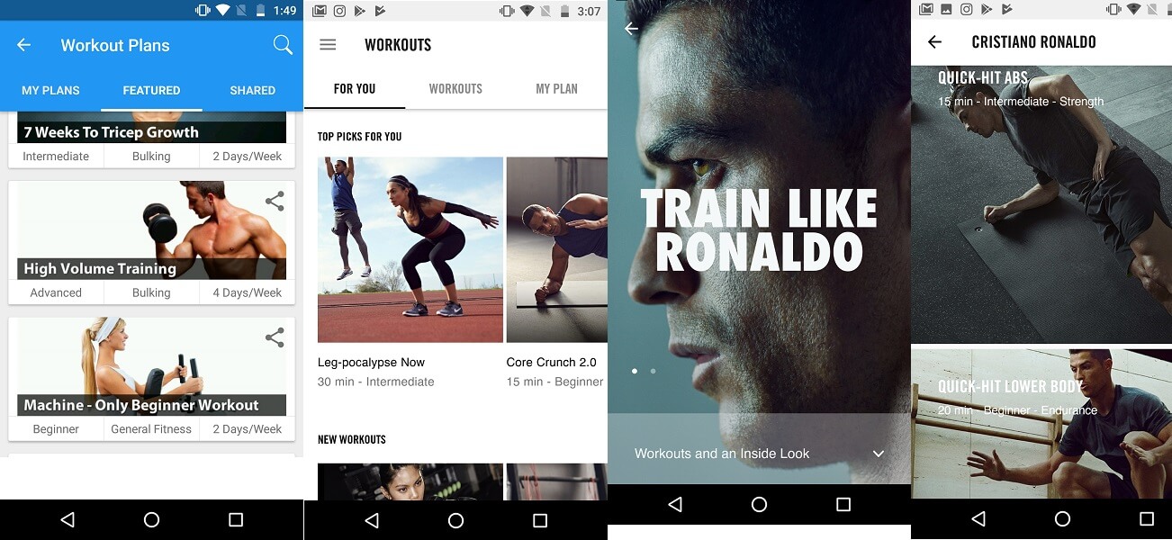 Aplikacja Nike Training Club