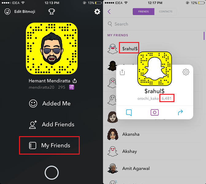 Trova altri punteggi Snapchat