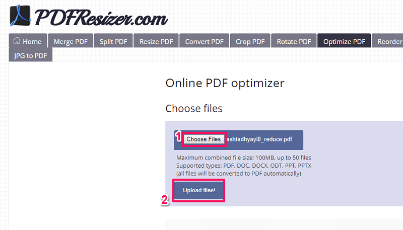 PDF optimizer og resizer
