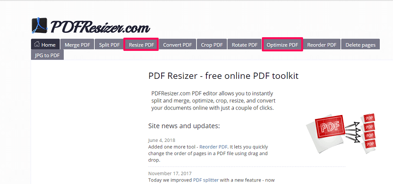 PDF resizer