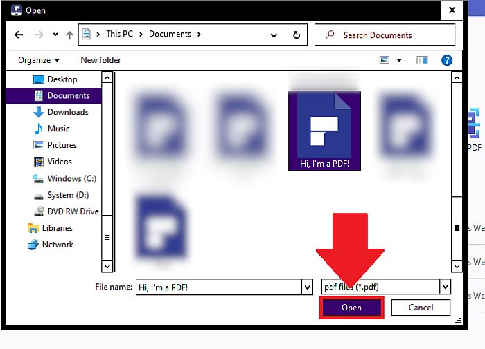 Otwieranie pliku PDF w elemencie PDF