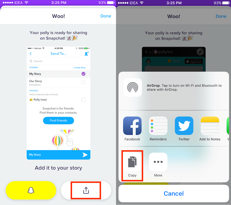 投票鏈接 Snapchat
