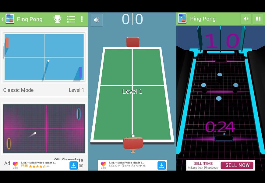 Pong-Tischtennis-Klassiker 3D