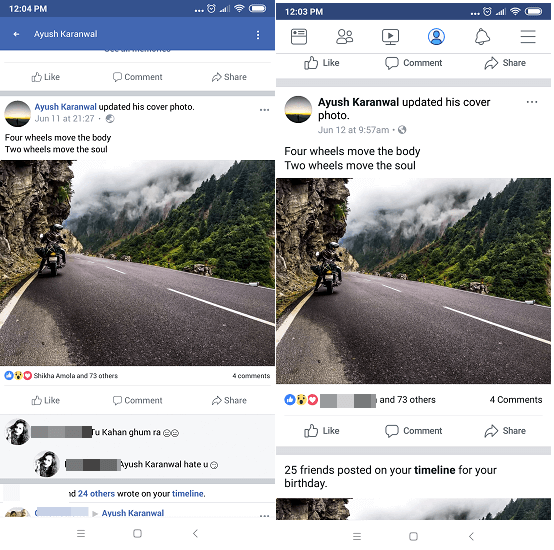 Calidad - Facebook vs Facebook Lite