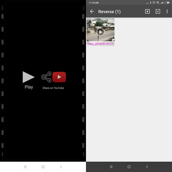 Reverse Video FX Gallery και κοινή χρήση στο YouTube