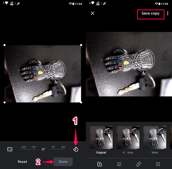 Foto roteren en opslaan Android