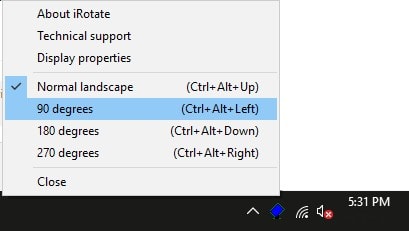 Obróć wyświetlacz Windows za pomocą oprogramowania iRotate