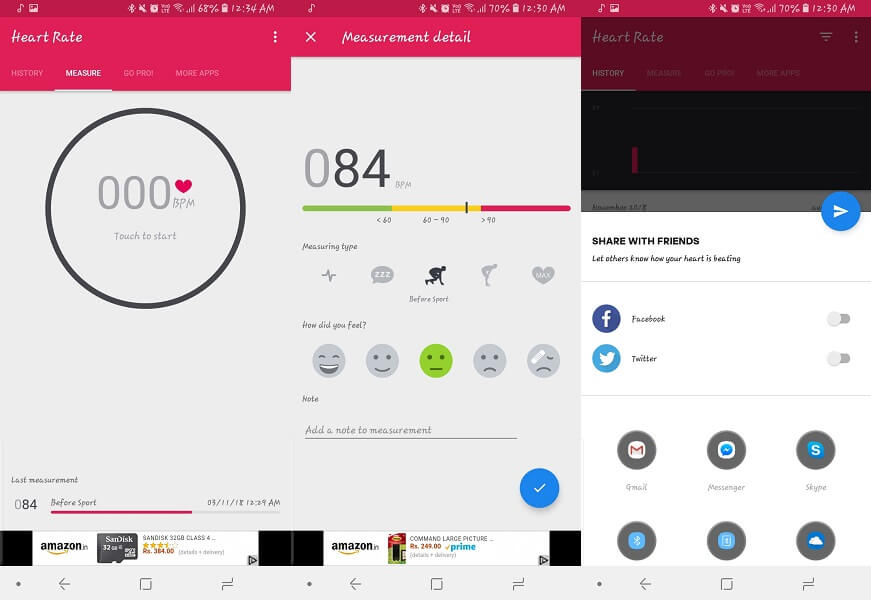 Runtastic Heart Monitor - blodtryk app til Android iphone