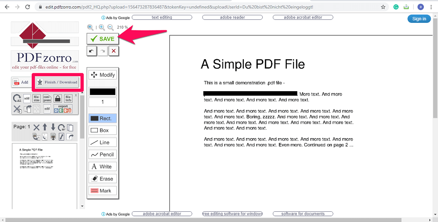 如何免费将PDF中的文本涂黑