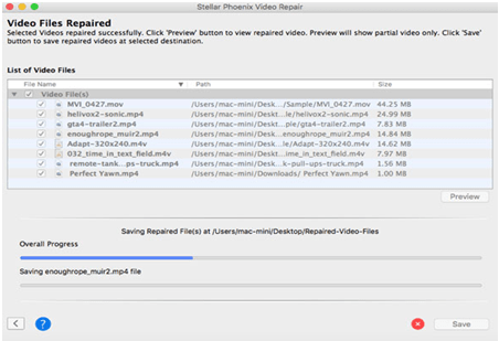 在 Mac/Windows 上保存修复的视频文件