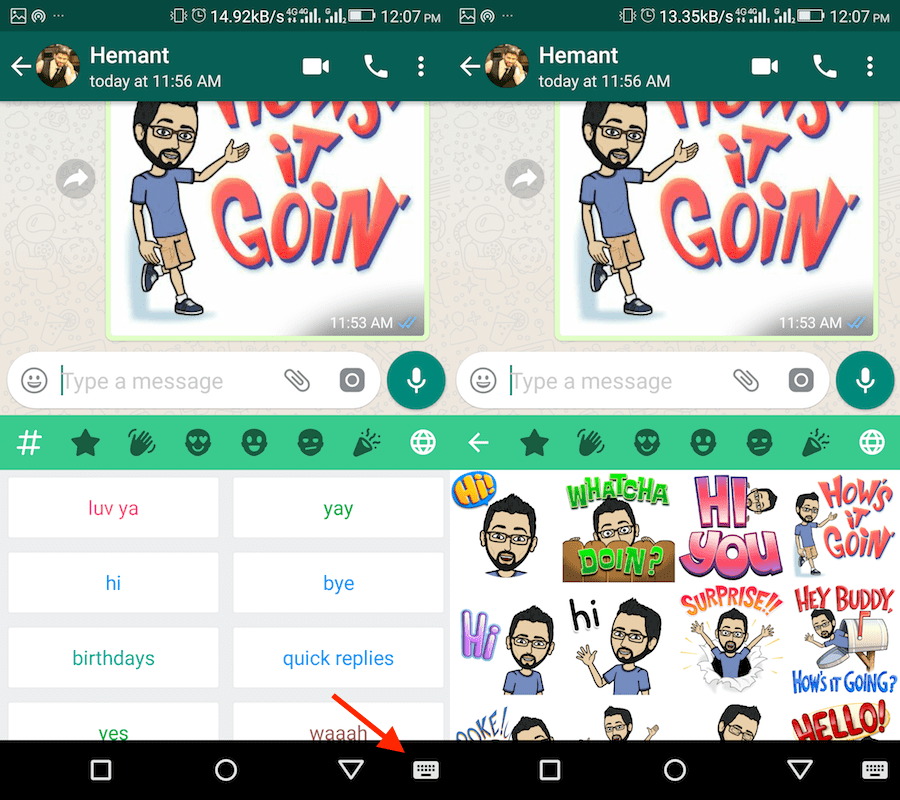 Küldje el a Bitmoji-t a WhatsApp-on Androidról