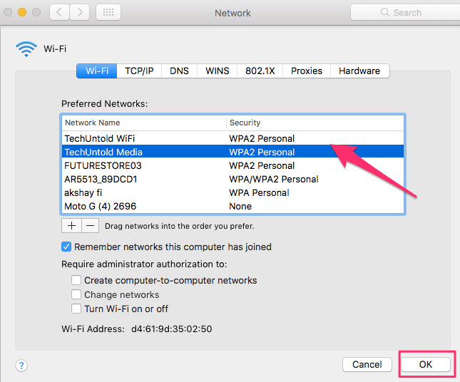 Wifi-prioriteit instellen op macOS