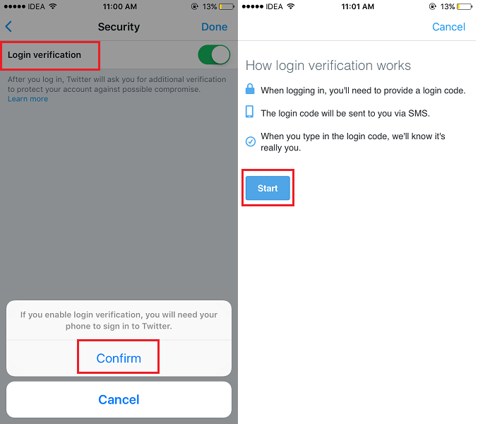 Configurar la verificación de inicio de sesión de Twitter