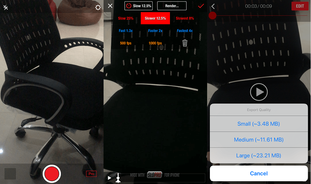 Приложения для замедленного видео для iOS - SloPro