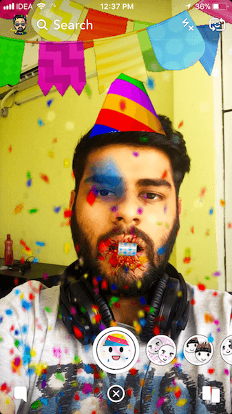 Фильтр дня рождения Snapchat