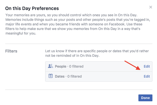 منع Facebook من إظهار الذكريات السيئة من أصدقاء وتواريخ معينة