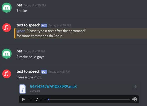 Text to speech discord bot
