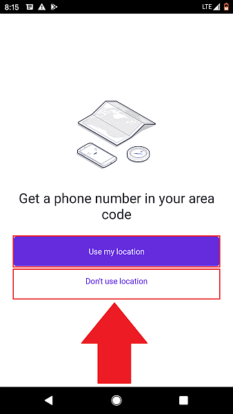 TextNow usar localização