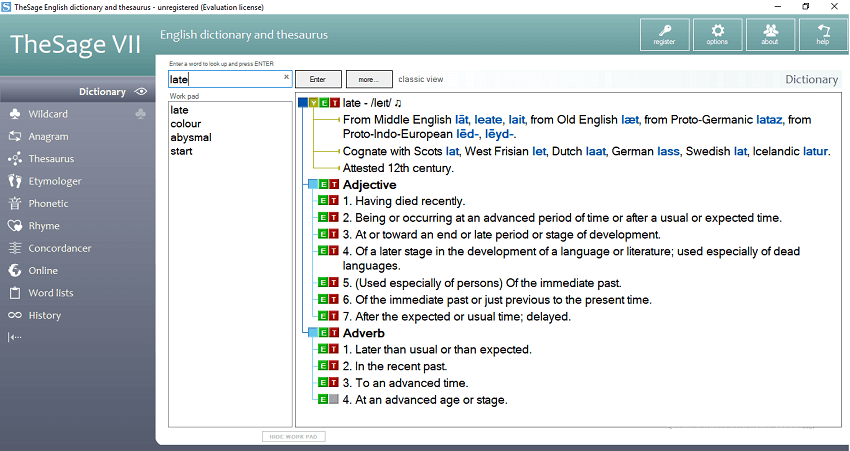 TheSage - Beste offline woordenboek voor Windows-pc