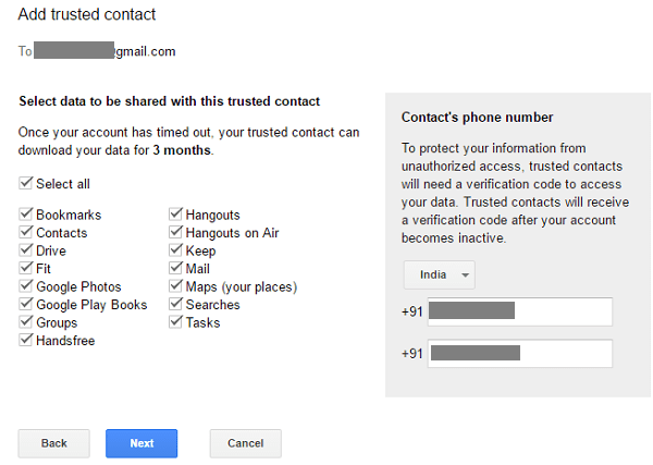 Zaufane kontakty, które mogą uzyskać dostęp do danych Twojego konta Google, gdy umrzesz - zaufane kontakty