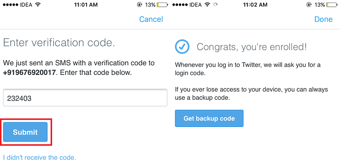 Ativar/desativar a verificação de login do Twitter
