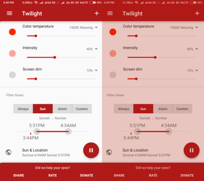 Twilight-app voor nachtlezen