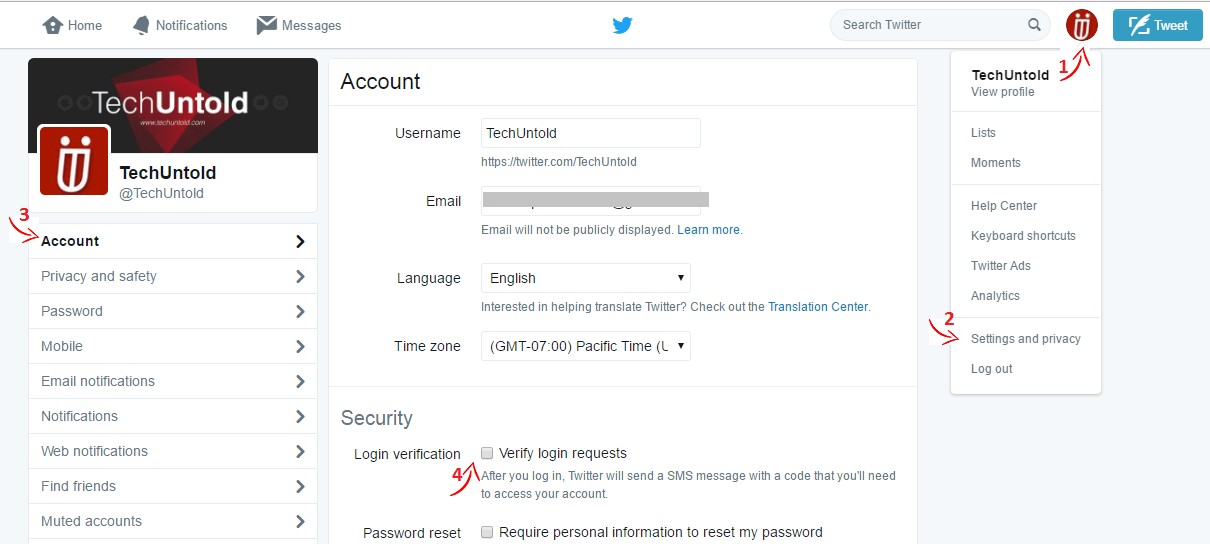Twitter bejelentkezés ellenőrzése a webhelyen
