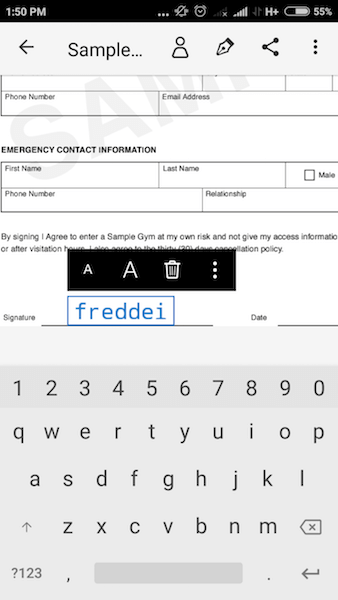 Type Handtekening PDF Android iPhone