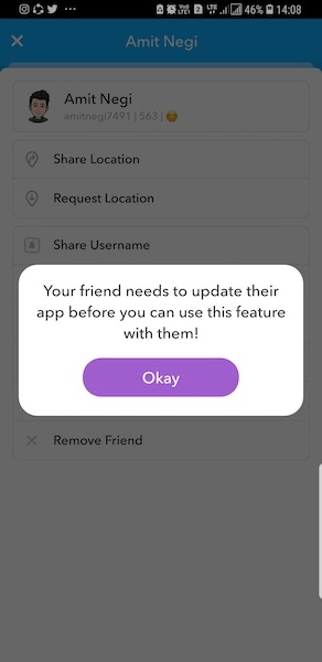 Aggiorna Snapchat per utilizzare la funzione Keep chat