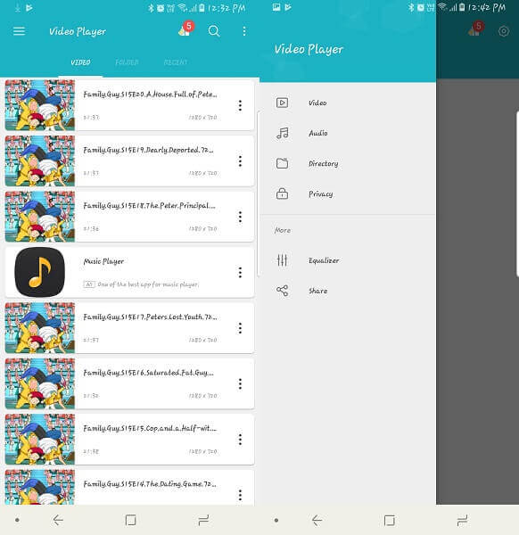 Player de vídeo - aplicativo Android