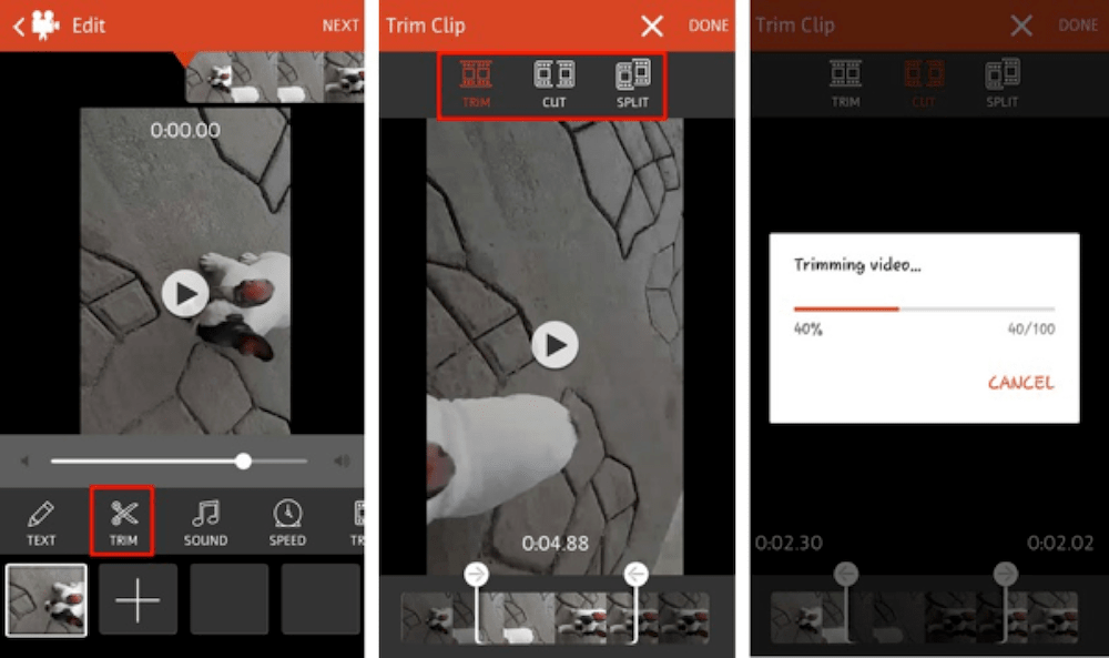 Videoshop-app for å beskjære videoer