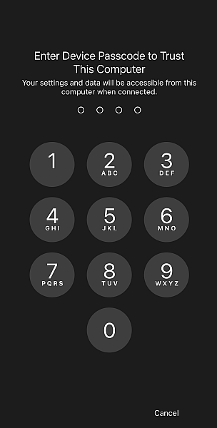 iPhone-Passcode-Bildschirm