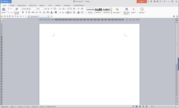 Alternativas ao LibreOffice - Interface WPS Office