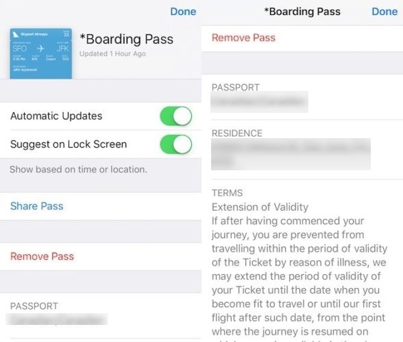 Excluir/adicionar passes no aplicativo Wallet no iPhone