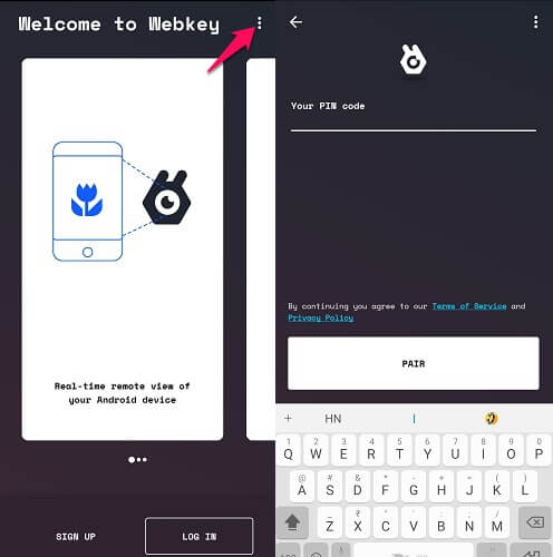 Webkey Review - appairage