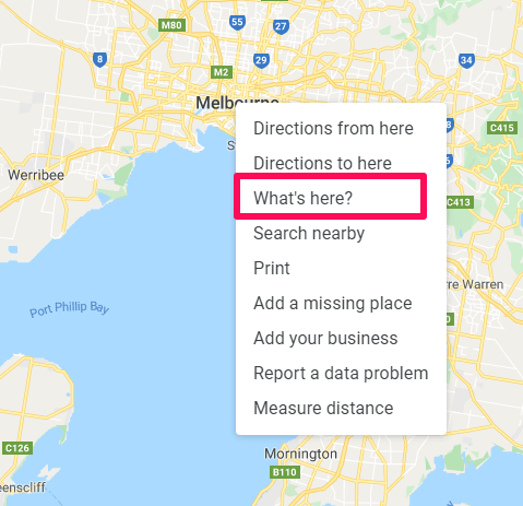 Burada ne var Google Haritası
