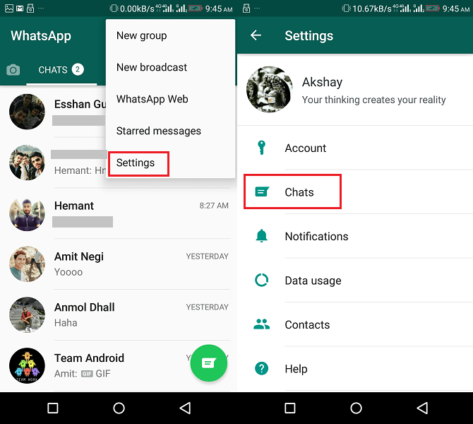 Säkerhetskopiering av WhatsApp Chats