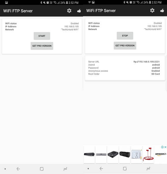 WiFi FTP Server Android