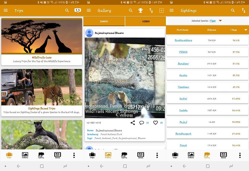 WildTrails - app per avvistare la fauna selvatica