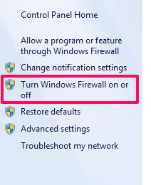 Windows-firewallinstellingen